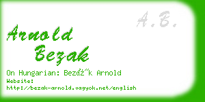 arnold bezak business card